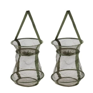 2Pcs Collapsible Fishing Cage Basket Net for Keeping Fish Alive (Green) - Picture 1 of 6