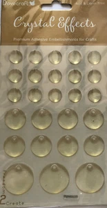 Adornos adhesivos efectos de cristal Dovecraft para artesanías guijarros transparentes redondos - Imagen 1 de 1