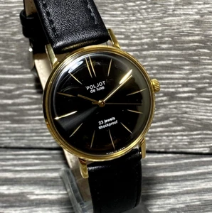 NOS Poljot De LUXE Ultra Slim 2209 Soviet Mens Wristwatch 23 Jewels Vintage USSR - Picture 1 of 12