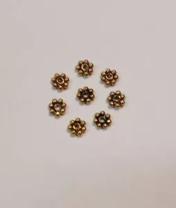 10 Pcs. Bali Gold Vermeil Daisy Spacers, 4mm - Picture 1 of 1