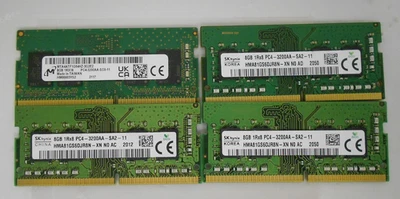 SKhynix/Micron 32GB (4x8GB) DDR4 1Rx8 PC4-3200AA Memory RAM HMA81GS6DJR8N-XN - Image 1 of 2