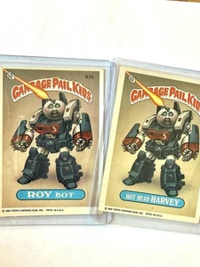 1986 Garbage Pail Kids GPK A/B Pair 87a Hot Head Harvey & 87b Roy Bot EUC - Picture 1 of 5