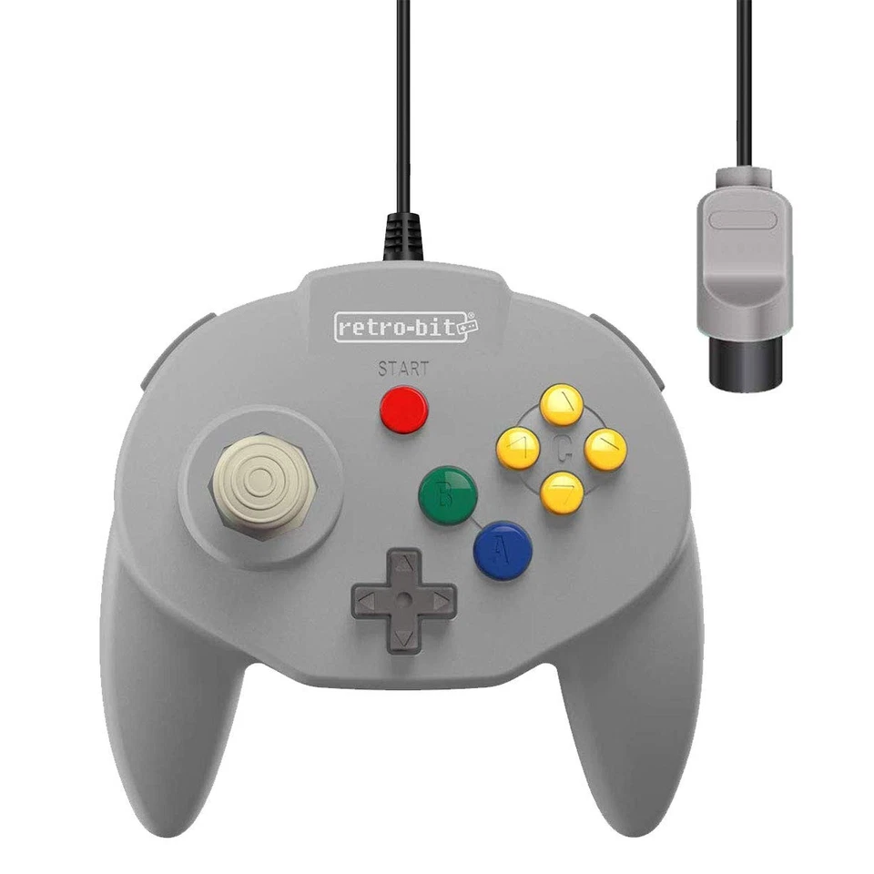 Retro-Bit Tribute 64 Wired Controller For Nintendo 64 Original Port Classic 4E - Image 1 of 3