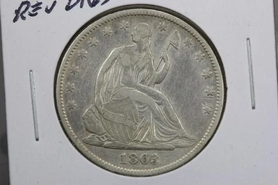 1863 Seated Liberty Half Dollar VF+ Reverse Digs 50OP - Image 1 of 4