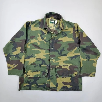 Chaqueta Militar de Caza Camuflada Bosques SAFTBAK Años 80 De Colección Talla L Hecha en EE. UU. Foto 1 de 4