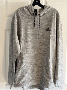 Adidas Essentials Pique Hoodie Gray SZ XL NWOT - Picture 1 of 4