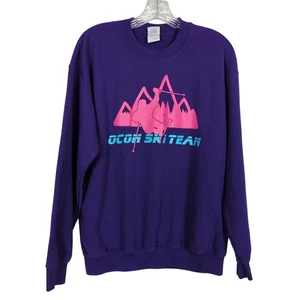 Gildan Heavy Blend Purple Retro Sweatshirt M Bode Miller OCON Ski Team Vtg style - Picture 1 of 16