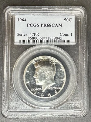 1964 Proof Kennedy Half Dollar PCGS PR-68 CAM, Buy 3 Items, Get $5 Off!! - Image 1 of 2