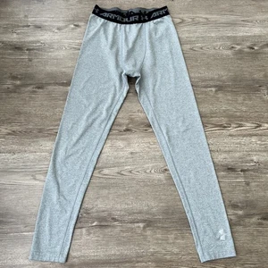 Under Armour ColdGear Baselayer Tights Boys Large Gray Full Length - Picture 1 of 11