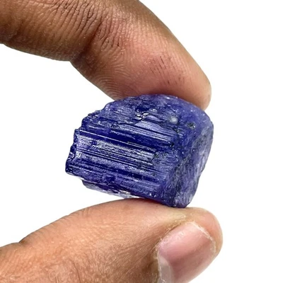49.45 Cts Natural Tanzanite Rough Vibrant Blue Certified Stunning Loose Gemstone - Image 1 of 4