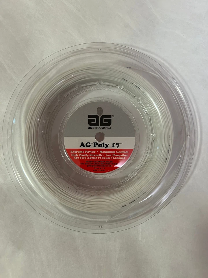 Carrete de cuerda de tenis AG Poly 17G 330' - blanco Foto 1 de 1