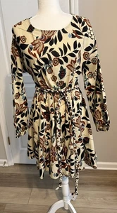 Bohme Jacquie the Label Kleid Boho Blumen Langarm Flechtgürtel Größe M - Bild 1 von 9