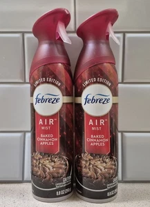 Lot of 2 Febreze Air Mist Air Freshener BAKED CINNAMON APPLES Limited Ed 8.8 oz. - Picture 1 of 2