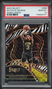 2023 Select Courtside Zebra Prizm #295 Keyonte George RC Rookie PSA 10 GEM MINT - Picture 1 of 2