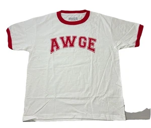 AWGE Spellout Ringer White Shirt Men’s Large ASAP Rocky Sold Out 2019 Tee Neu ohne Etikett - Bild 1 von 5