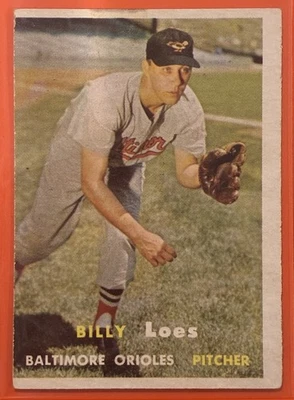 1957 Topps Billy Loes #244 Vintage Béisbol Baltimore Orioles Foto 1 de 2