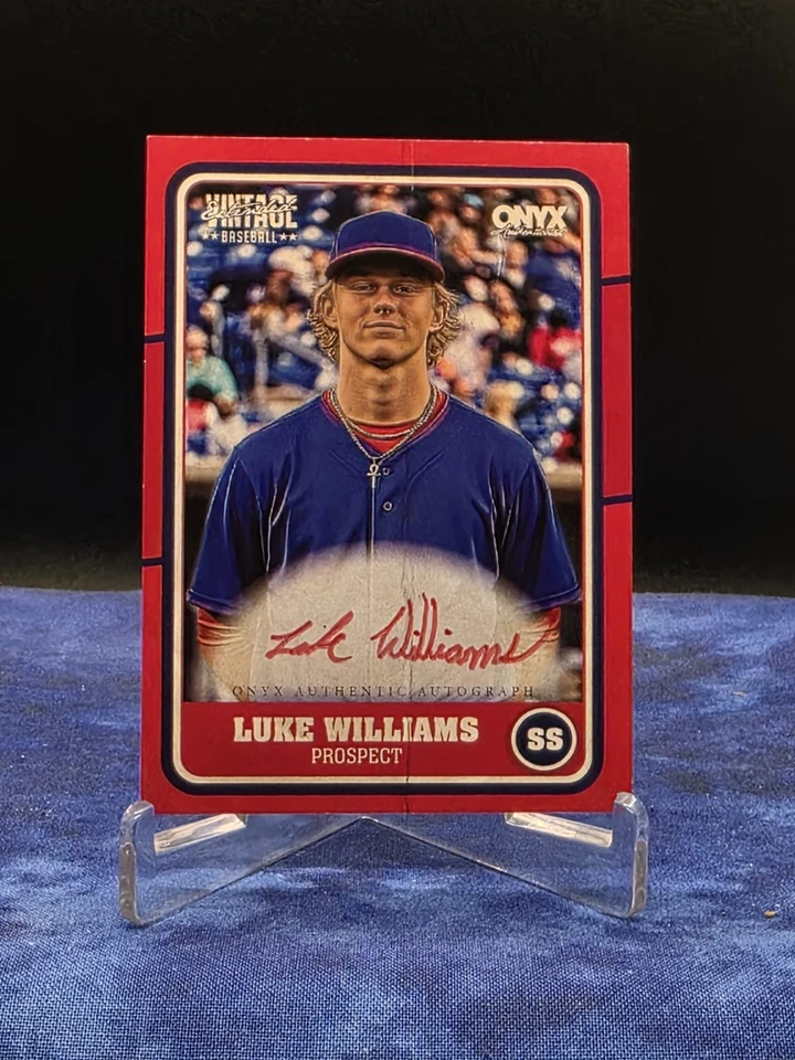 2025 Onyx Vintage Baseball #VALUWI - Luke Williams Red Auto 18/25 - Image 1 of 2