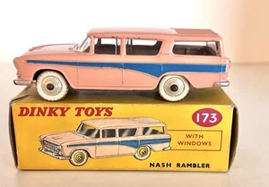 DINKY TOYS NASH RAMBLER - No.173 - VERY GOOD 1958 ORIGNAL BOX - MUST SEE CAR - Picture 1 of 17