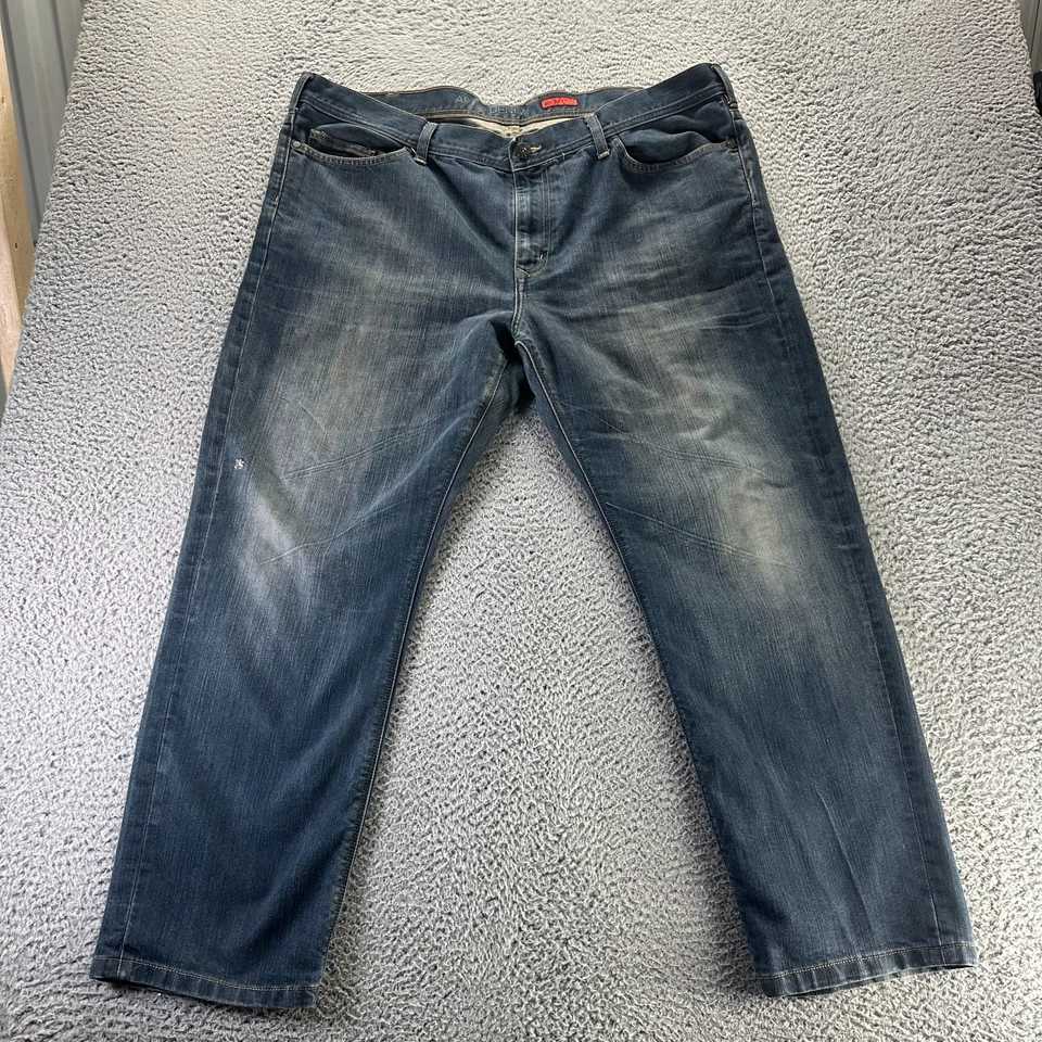 Pantalones de mezclilla APT 9 para hombre 46x30 azul algodón pierna recta desteñido lavado oscuro ropa de trabajo Foto 1 de 4