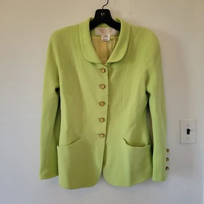 Blazer Chaqueta Lana Verde Lima Vintage Edición Nina Ricci Boutique París Francia M Foto 1 de 4
