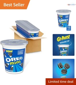 Bite-Sized Mini Chocolate Sandwich Cookies (12 x 3.5 oz Cups) for Kids & Adults - Picture 1 of 22