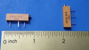 (2pcs) TRIMMER POTENTIOMETER ,43P102, SPECTROL, RESISTOR, 1 KOHM, 10% , 20 TURN - Picture 1 of 2