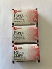 (Lot of 3) 100 Small #1 Paper Clips  (ACCO #72380)  Made in USA NIB
