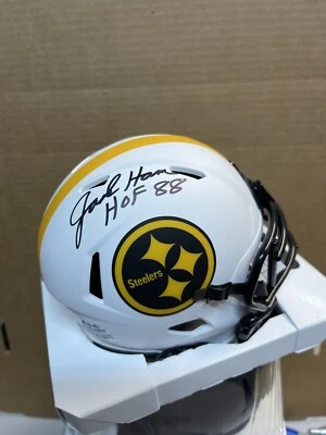 PITTSBURGH STEELERS Jack Ham #59 SIGNED RIDDELL Lunar MINI HELMET JSA HOF 1988 - Image 1 of 2