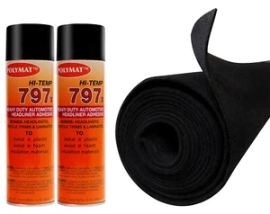 12FTx45IN POLYMAT BLK S60 Liner +2-797 For Hunting Gun Rifle Case Safe Cabinet - Picture 1 of 9