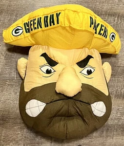 Vintage Green Bay Packers Cheese Head Hat NFL Team Heroes Plush Stuffins Pillow - Picture 1 of 10
