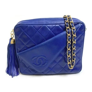 CHANEL CC Matelasse fringe Shoulder Shoulder Bag Lambskin blue/GoldHardware - Picture 1 of 16