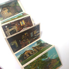 Vtg 1954 Colored Lithograph Postcard Folder - Lincoln's New Salem State Park, IL