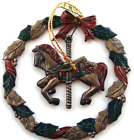 VTG Metal Enamel Carousel Horse RUSS HOLIDAY CHRISTMAS ORNAMENT 17161  Orig Box