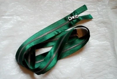 30 inch Emerald Green Satin & Antique Nickel Teeth #3 TAT Separating Zipper New! - Image 1 of 2