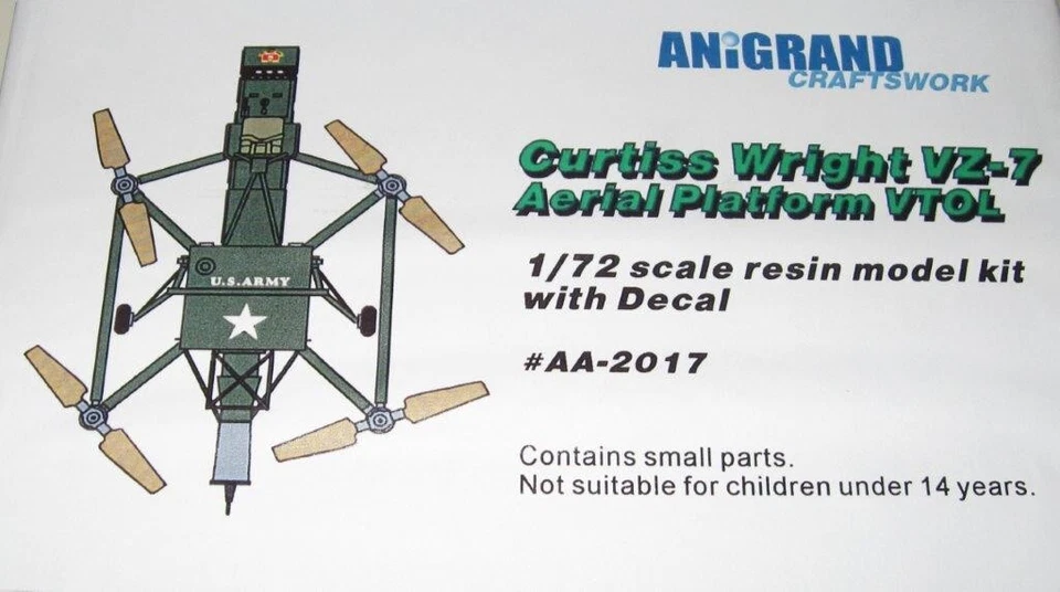 ANIGRAD AA-2017 CURTISS WRIGHT VZ-7 AERIAL PLATFORM VTOL SCALA 1/72 - Immagine 1 di 1