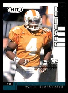 Donte Stallworth 2002 SAGE HIT Rarefied Silver  Card #R24 Tennessee Volunteers
