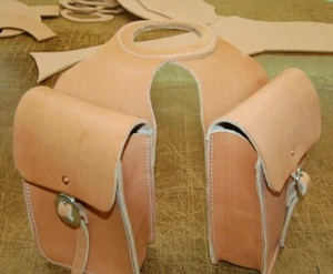 G.W. CRATE LEATHER HORN BAGS FOR WADE ROPING SADDLES & LARGE HORNS~ MADE IN USA - Picture 1 of 3