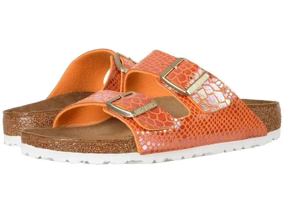 Sandalias Birkenstock Para Mujer Arizona Brillante Serpiente Birko-Flor Naranja Talla US13-EU43 Foto 1 de 4