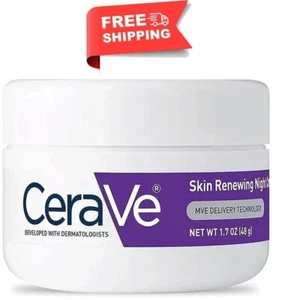1.7oz CeraVe Skin Renewing Night Cream, Moisturizing Face Cream with Niacinamide - Picture 1 of 11