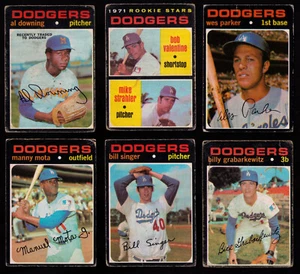1971 OPC O-Pee-Chee Los Angeles Dodgers 6 DIFF Bob Valentine Mota cantante Downing - Imagen 1 de 2