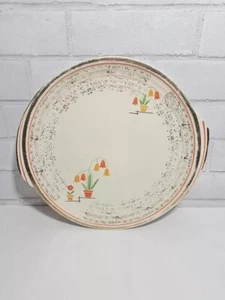 EDWIN KNOWLES 12” CHOP PLATE YORKTOWN SHAPE ORANGE FLOWER POTS, China, Art Deco - Bild 1 von 9