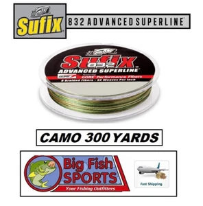 SUFIX 832 Advanced Superline Camuflaje Línea Trenzada 300 Yardas ¡ELIGE TU TALLA! - Imagen 1 de 12