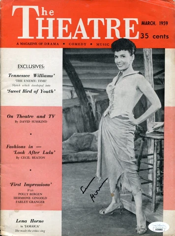 Lena Horne Jazz Singer Stormy Weather Signed Autograph Theatre 1959 Magazine JSA Cover