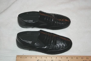 Mens Stacy Adams Black Dress Shoes loafers size 9 med  - Picture 1 of 9
