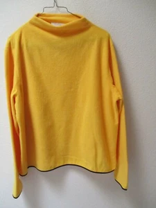 Top amarillo para mujer Westbound con encuadernación negra, para invierno, mangas largas, Lg.  - Imagen 1 de 4