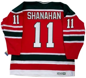 BRENDAN SHANAHAN NEW JERSEY DEVILS CCM GREEN & RED JERSEY XL NEW W/TAGS - Picture 1 of 5