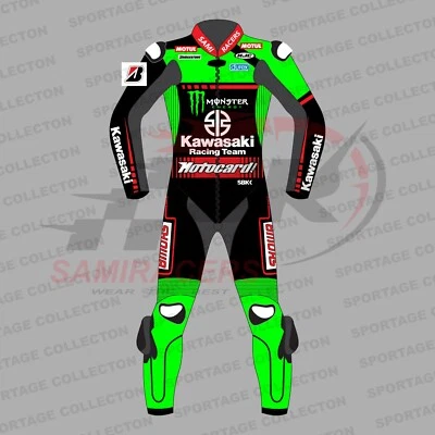 Traje de carreras de cuero para motociclista/motocicleta Monster Kawasaki Racing Team Foto 1 de 4