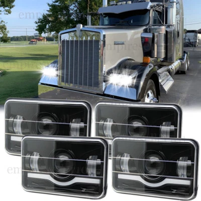 Faros LED 4x6" 4 piezas para Kenworth W900 T600/800 C500 T600A Peterbilt 357 378 Foto 1 de 4