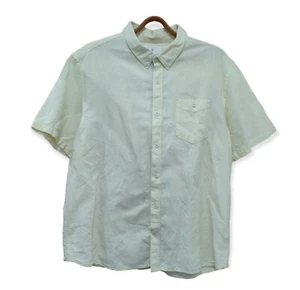 Jasper Conran Luxury Linen Mix Short Sleeve Shirt - Lemon - Size XL - Picture 1 of 5