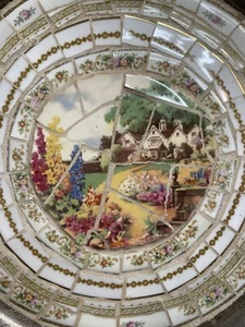 Landhaus Fliese Mosaikplatte Untersetzer Sheridian Messing recycelt Unikat skurril Natur - Bild 1 von 6